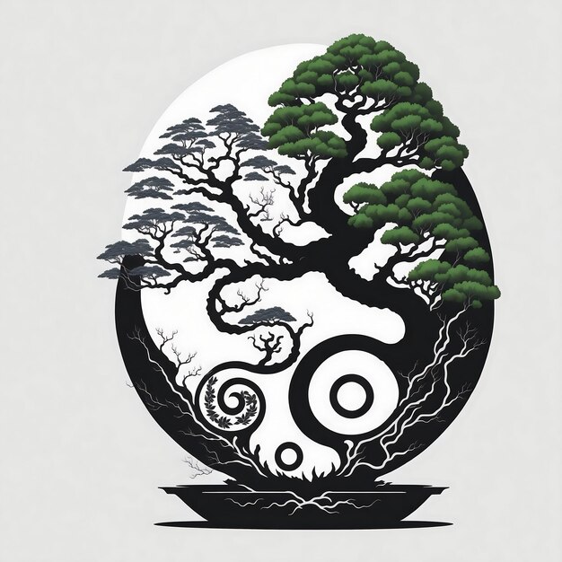 Foto illustrazione albero dei bonsai