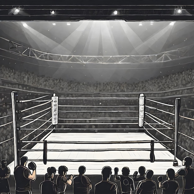 Photo illustration of boxing ring