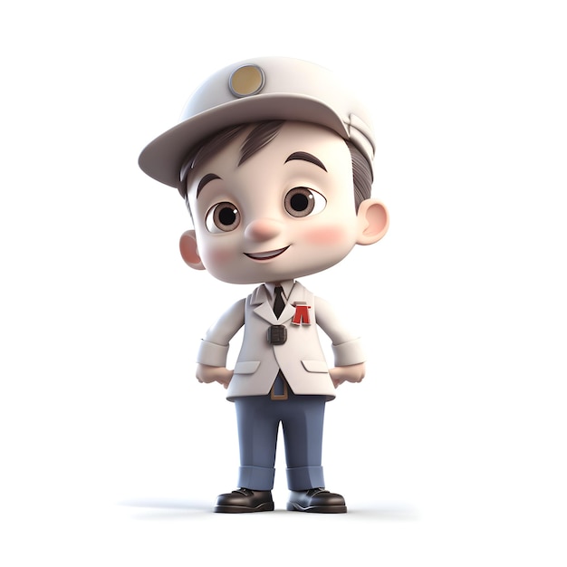 Illustration of a boy as a construction worker with a white background