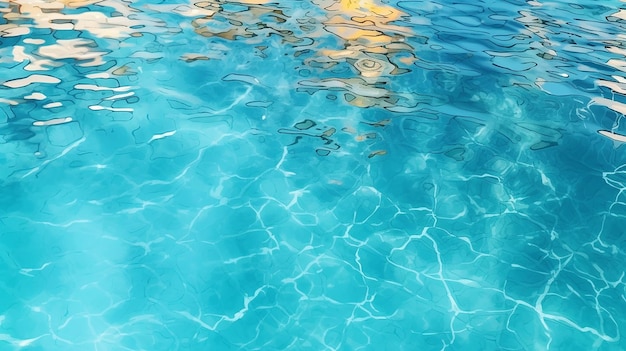 Illustration of a Bright Blue Water Surface