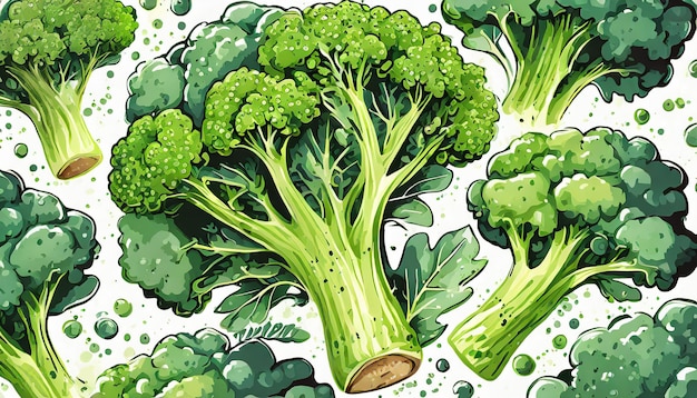 illustration of broccoli full frame background