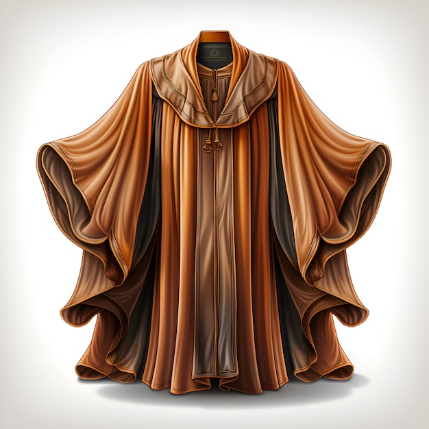 Illustration of a brown cloak isolated on a white background Clipping path included