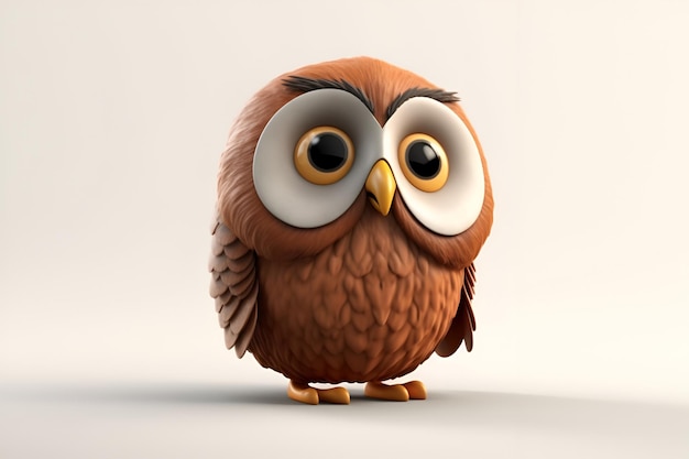 An illustration of a brown owl with a sad look.