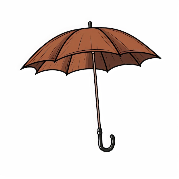 Photo illustration of a brown umbrella isolated on a white background