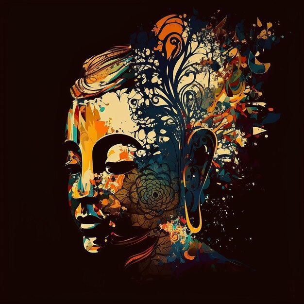 Foto illustrazione per buddha purnima o vesak day generative ai