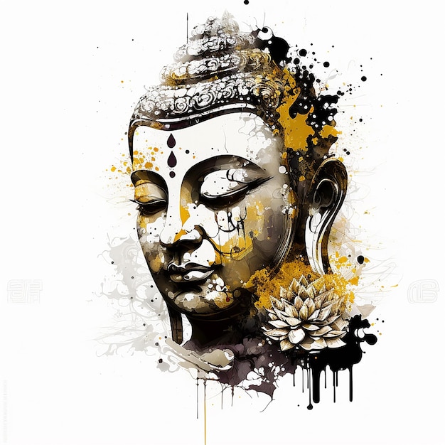 Photo illustration for buddha purnima or vesak day generative ai