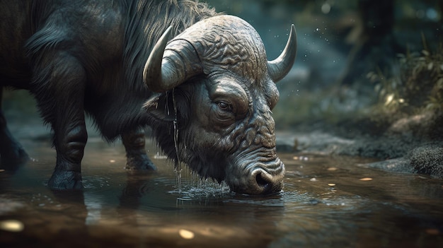 Illustration of Buffalo in the Wild