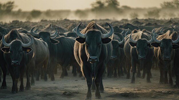 Illustration of Buffalo in the Wild