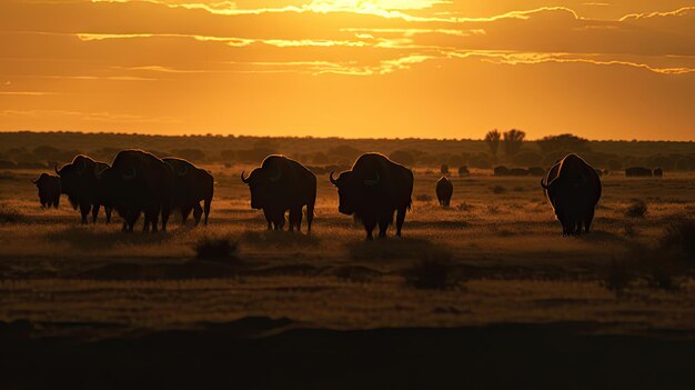 Illustration of Buffalo in the Wild