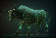 Premium AI Image Illustration Of Bull From The Green Crypto Graph Premium AI Image Illustration Of Bull From The Green Crypto Graph