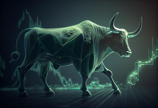 premium-ai-image-illustration-of-bull-from-the-green-crypto-graph