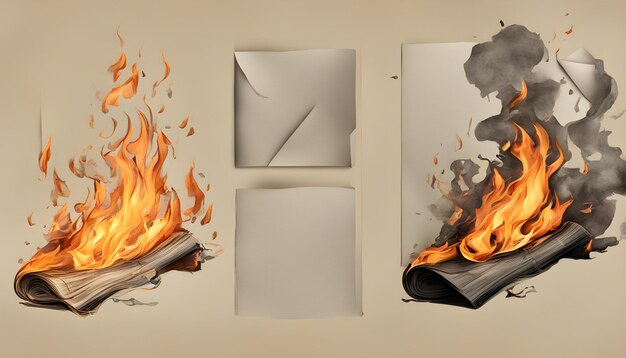 Photo illustration of a burning symbol in fire