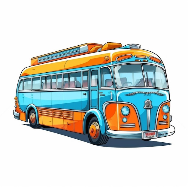 An illustration of a bus with the word bus on it