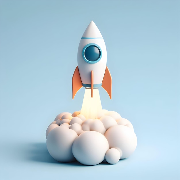 Illustration of a business sky Rocket