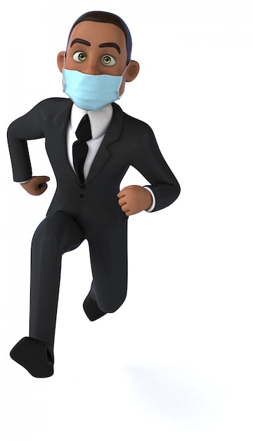 Illustration of a businessman with a mask