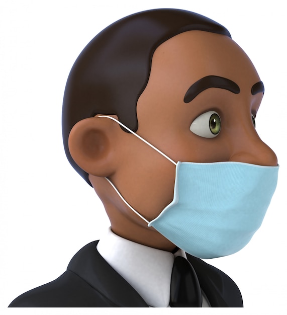 Illustration of a businessman with a mask