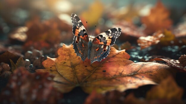 Photo illustration of a butterfly perched on a beautiful flower beautiful