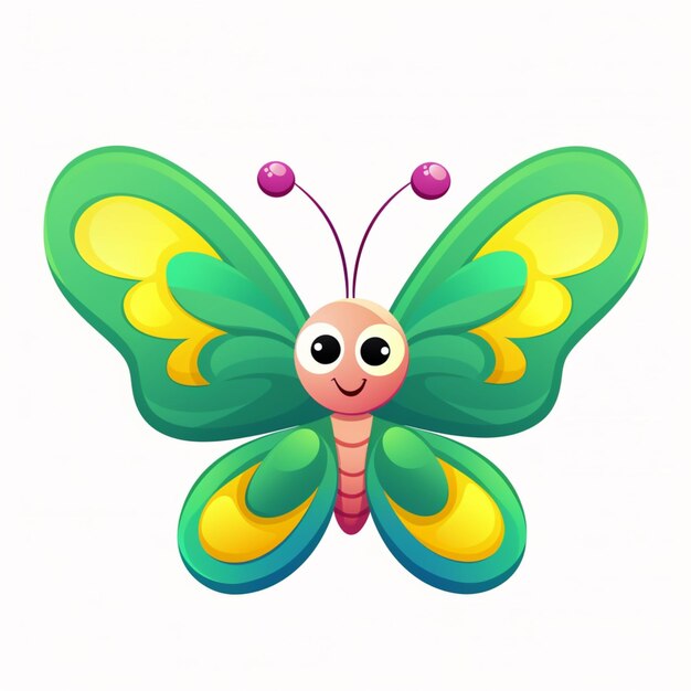 Photo illustration of a butterfly with a smile on its face generative ai