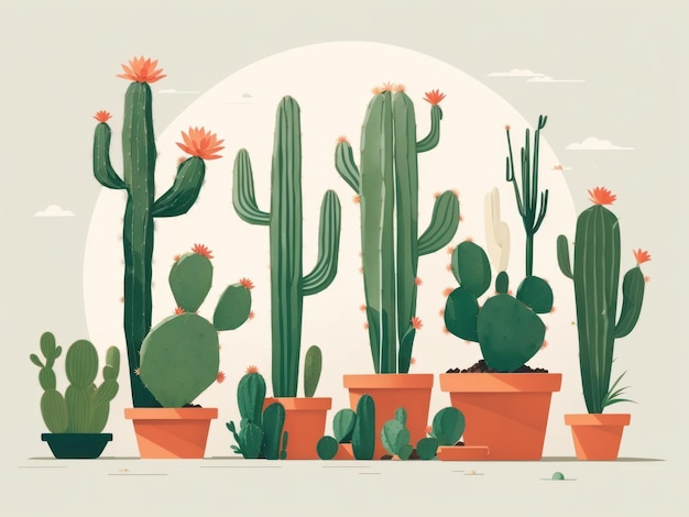 illustration of Cactus Plants