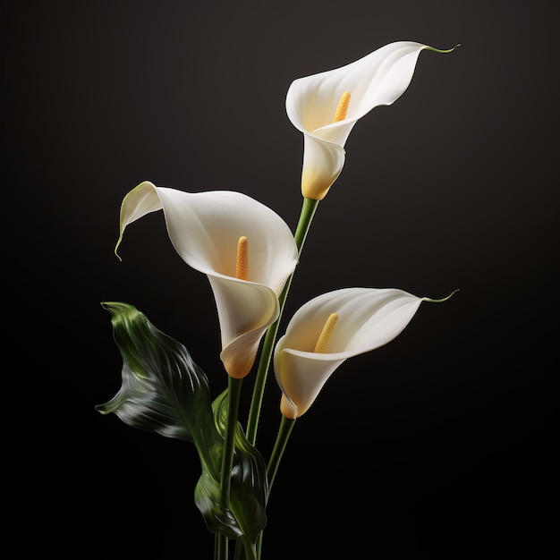 Photo illustration of calla lilies realistic impressive 8k uhd