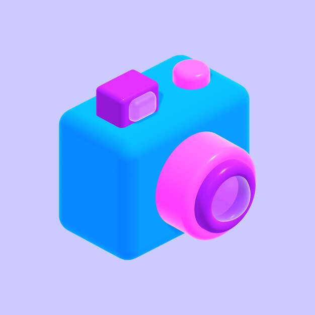 Illustration of camera icon Realistic digital photo shoot camera icon