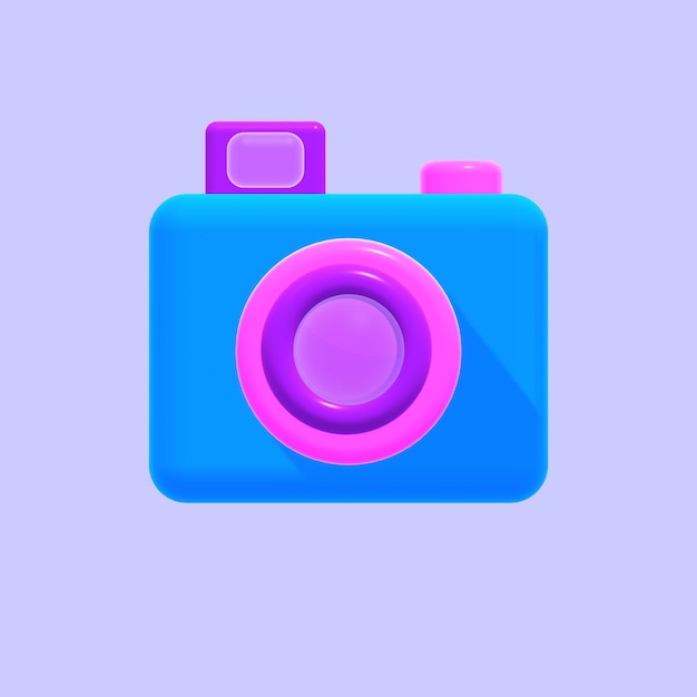 Illustration of camera icon Realistic digital photo shoot camera icon