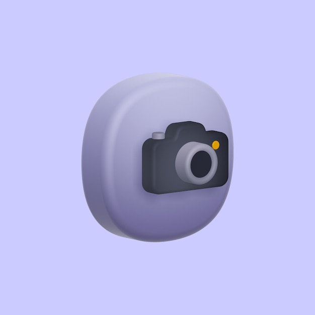Illustration of camera icon Realistic digital photo shoot camera icon