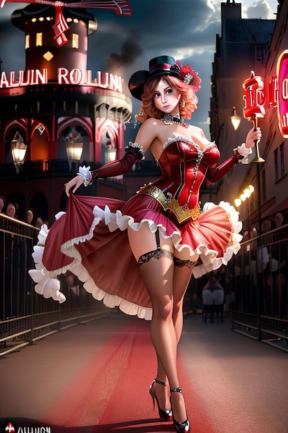 Photo illustration of a cancan dancer