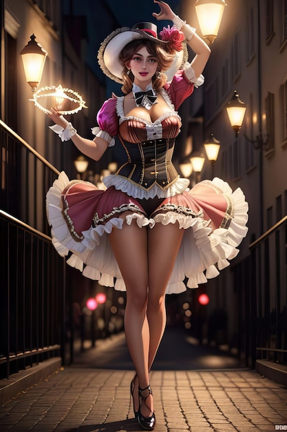 Photo illustration of a cancan dancer