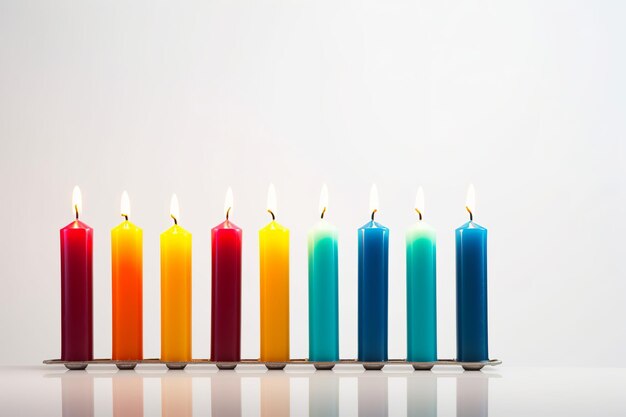 Illustration of candles menorah for hanukkah celebration with