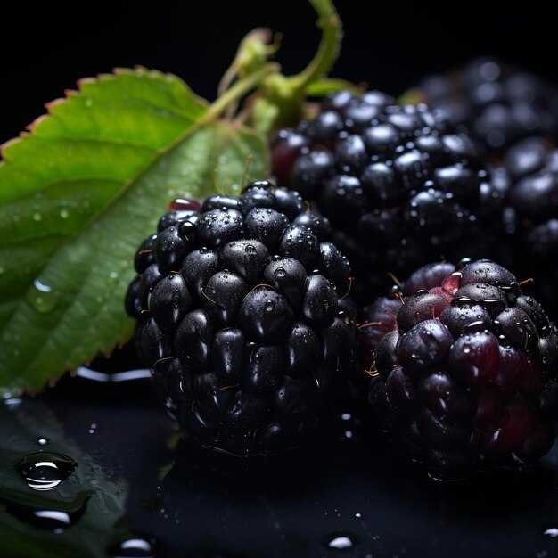 illustration of Capture the captivating allure of blackberries under