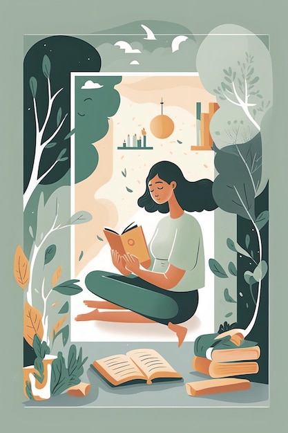 An illustration capturing the essence of selfcare and mental wellness