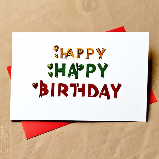 Photo illustration of card with the text happy birthday anniversary