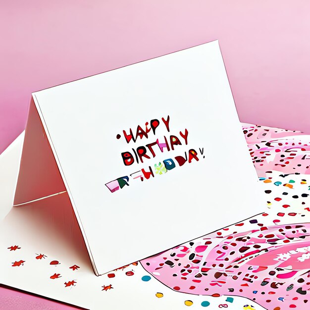Photo illustration of card with the text happy birthday cards