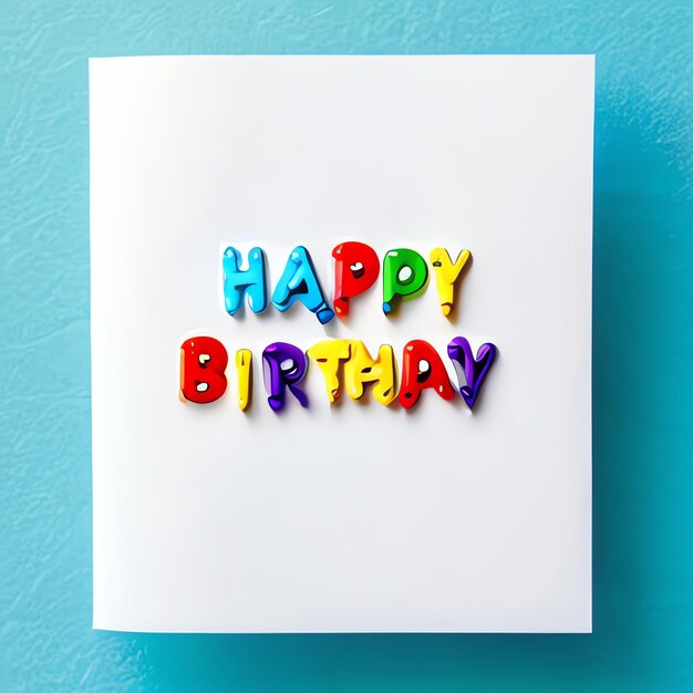 Photo illustration of card with the text happy birthday celebrate