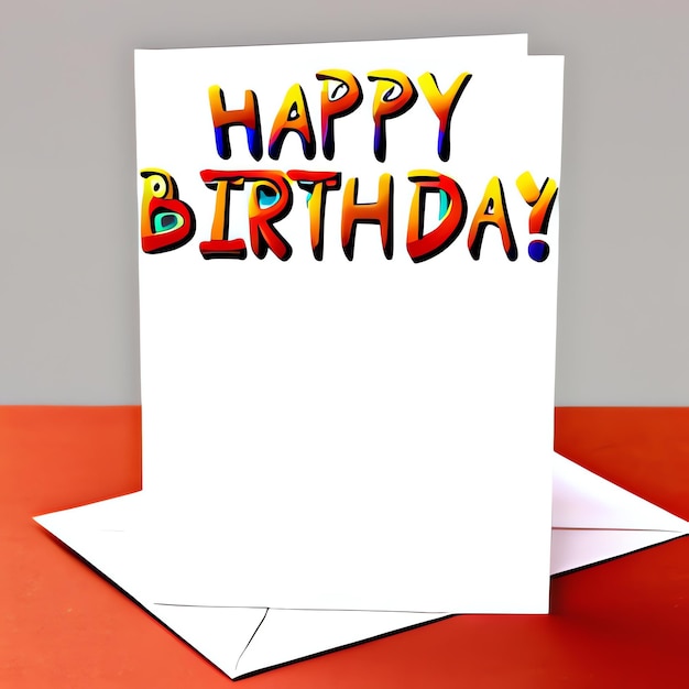 Foto illustrazione di una carta con il testo happy birthday gioventi