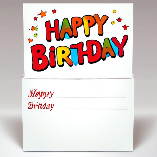 Photo illustration of card with the text happy birthday joy