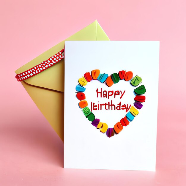 Illustration of card with the text Happy Birthday memories