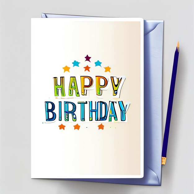 Illustration of card with the text Happy Birthday milestone