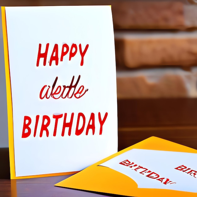 Illustration of card with the text Happy Birthday milestone
