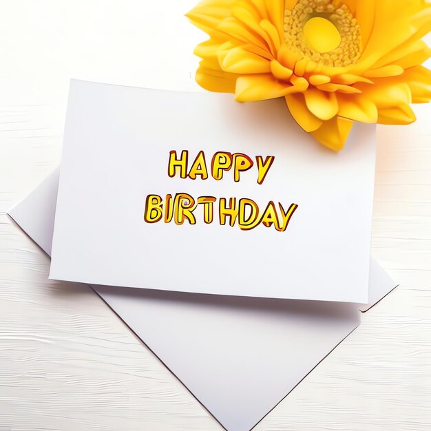 Illustration of card with the text Happy Birthday party