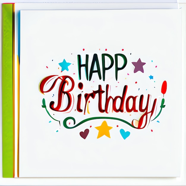 Foto illustrazione di un biglietto con il testo happy birthday wishes