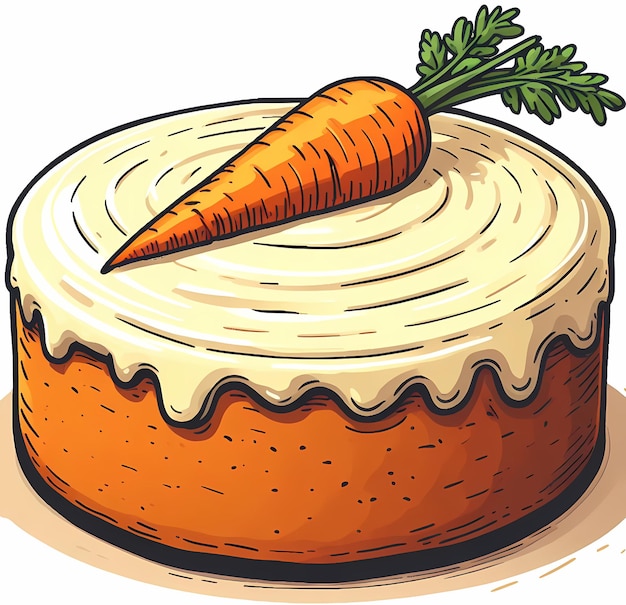 Illustration of a carrot cake simple clean