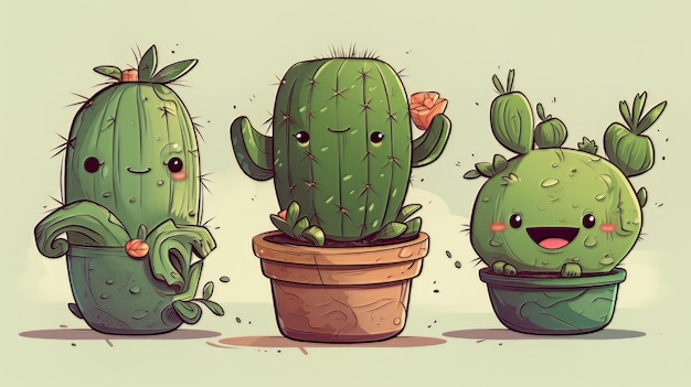 Illustration cartoon cactus