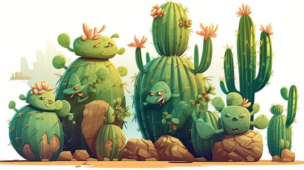 Illustration cartoon cactus