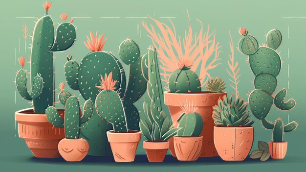 Illustration cartoon cactus