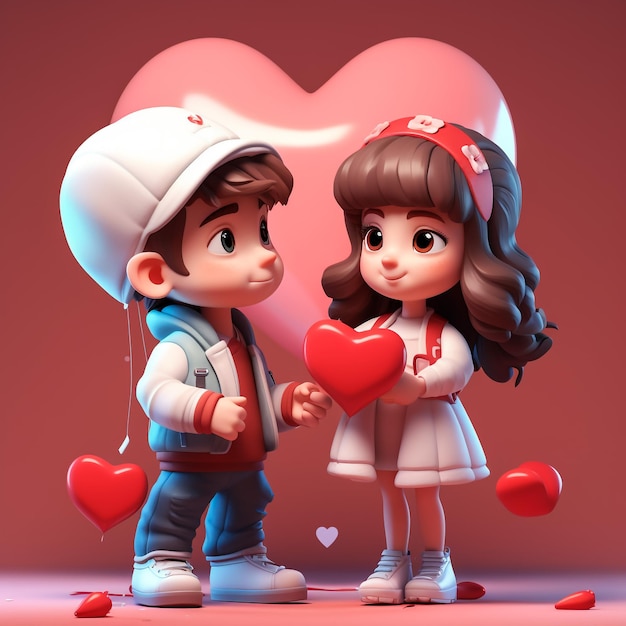 Illustration of cartoon Cats couple in valentine day Love love story relationship