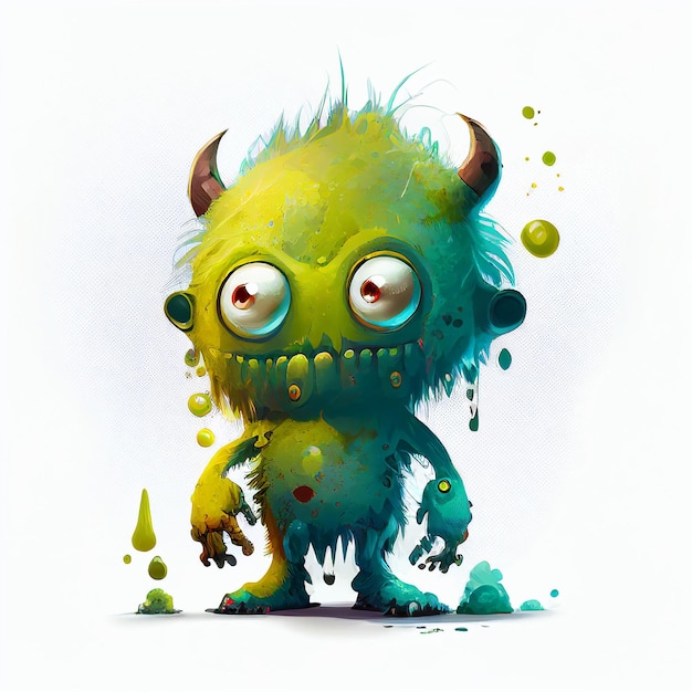 Illustration cartoon cute Monsters on isolated background Created with Generative AI technology