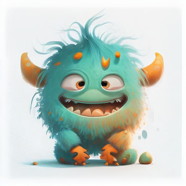 Illustration cartoon cute monsters on isolated background\
created with generative ai technology