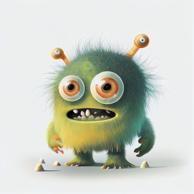 Illustration cartoon cute Monsters on isolated background Created with Generative AI technology